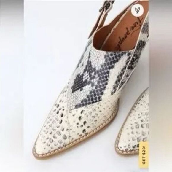 Free People Silverton Snake Print Western Leather Slingback Mules US 10 - Picture 8 of 10